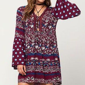 Socialite Boho Floral Maroon Multi Dress